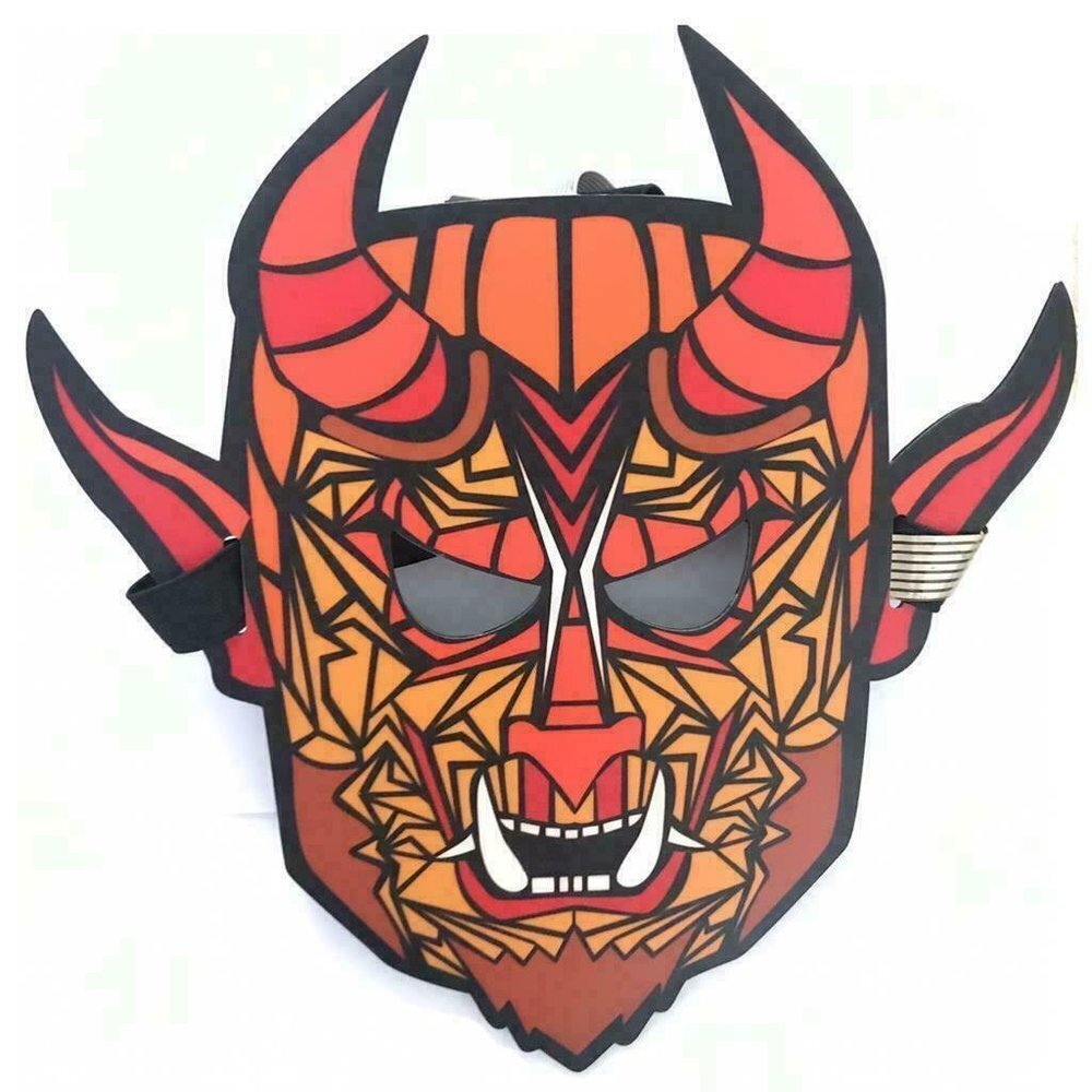 Sound Reactive LED Mask Sound Activated Street Dance Demon Face Halloween Party.